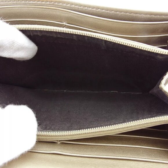 GUCCI Long Wallet GG Pattern Beige Gold USED - Picture 10 of 14